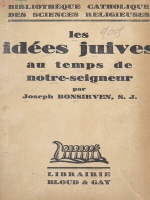 cover image of Les idées juives du temps de notre-Seigneur